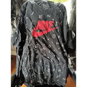 NIKE T-Shirt Men's XXL Gray Football Play Print Athletic Cut Polyester/Cotton